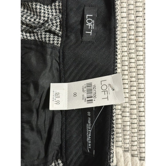 Ann Taylor Loft, Women's Marissa Straight Pants (2),Houndstooth & Blue Plaid, 00 - Picture 7 of 8